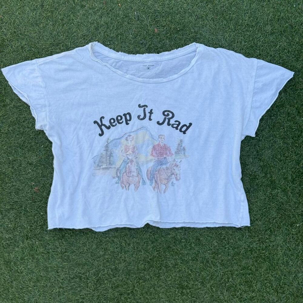 Indy brand white cropped tee